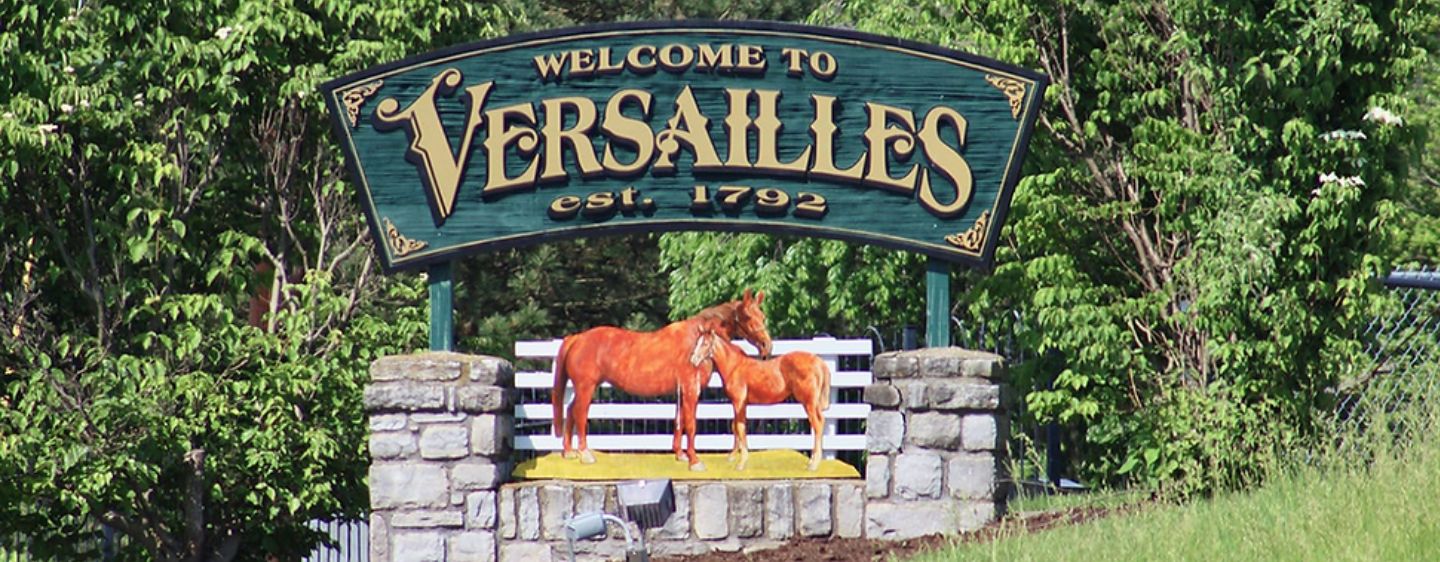 Photo of Versailles, Kentucky sign. 