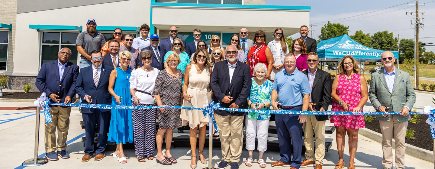 Photo of CCU staff and management at the Richmond branch ribbon cutting ceremony